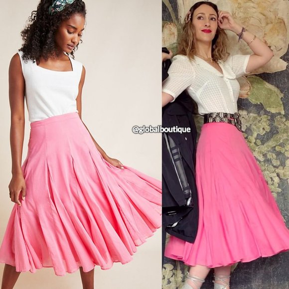 NWT, Anthropologie Tiered Flounced Ruffled Midi Skirt - Picture 14 of 15